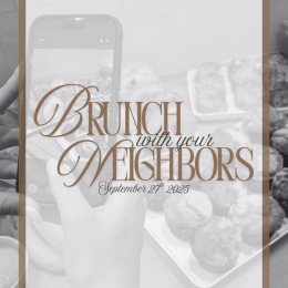 social media post that reads neighbors brunch